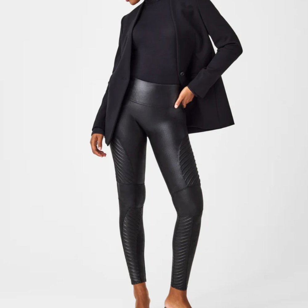 NWT Spanx faux leather Moto leggings